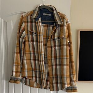 Outerknown Checkered Shirt Jacket - Mustard, Blue, White